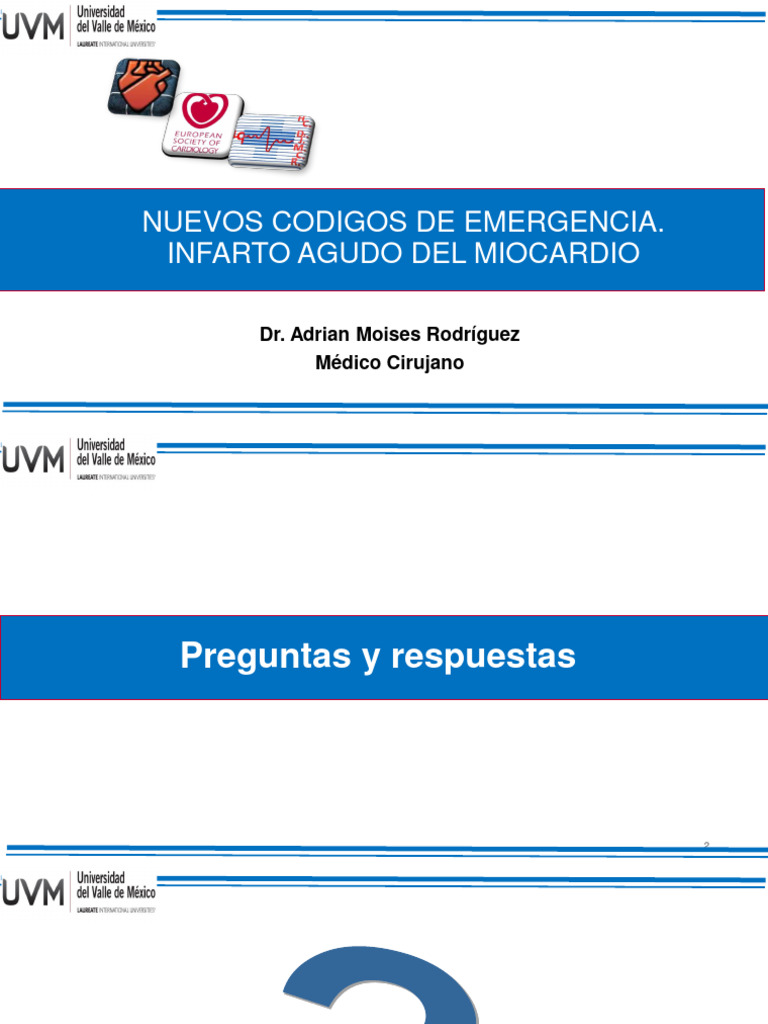 Infarto y Codigos de Emegencia | PDF | Infarto de miocardio | Corazón