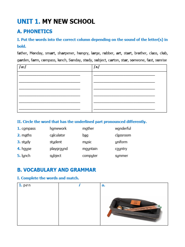 Phonetics and Grammar Exercises | PDF | Schools | English Language