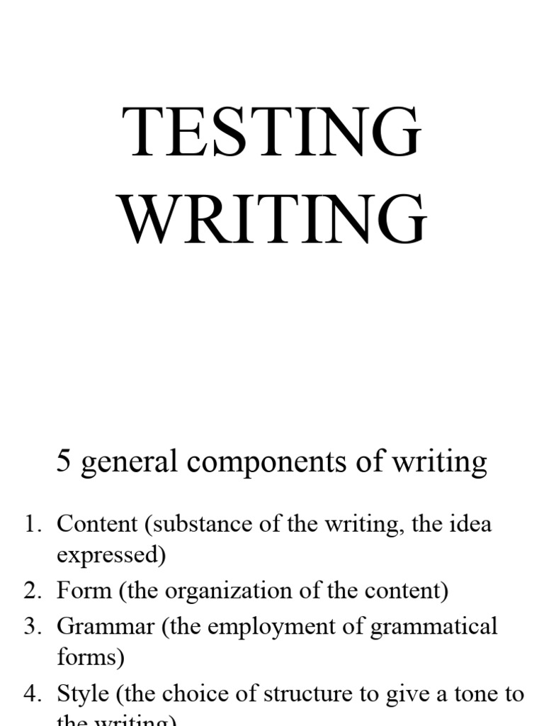 Testing Writing | PDF | Subject (Grammar) | Languages