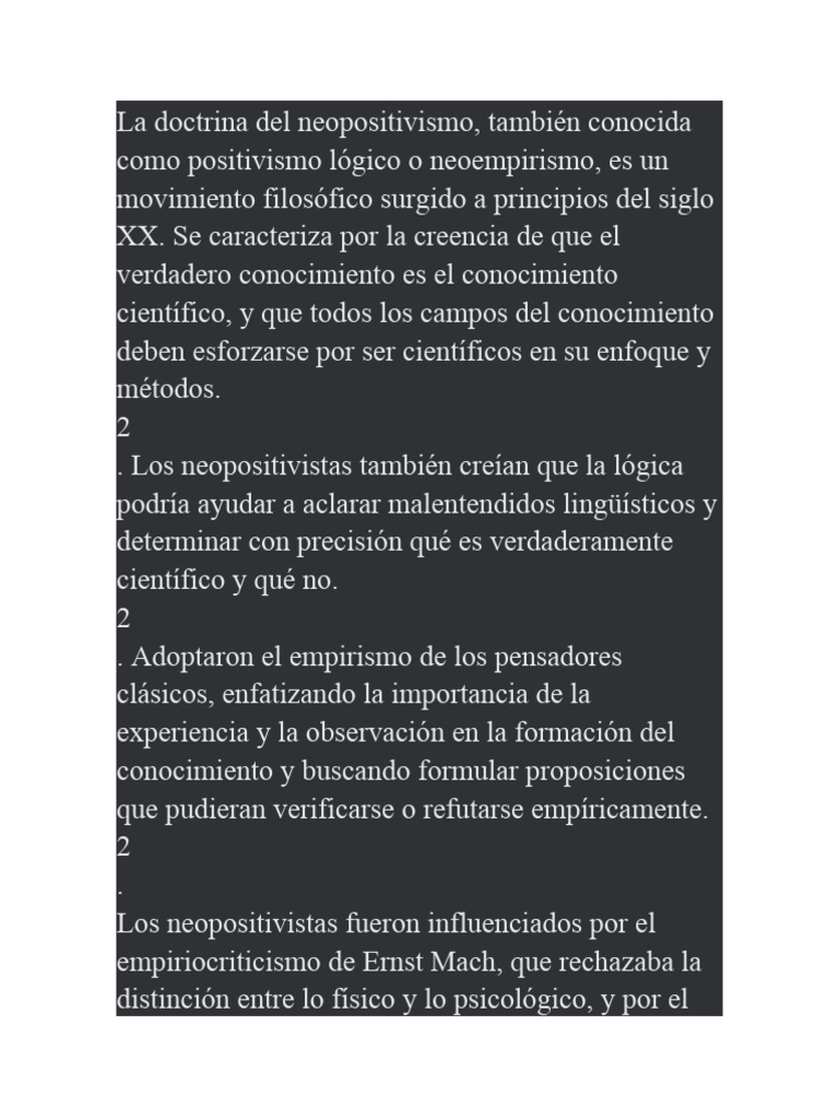 Neopositivismo y su legado filosófico | PDF | Epistemología ...