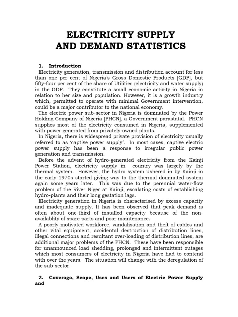 Electricity Supply And Demand Download Free Pdf Power Station