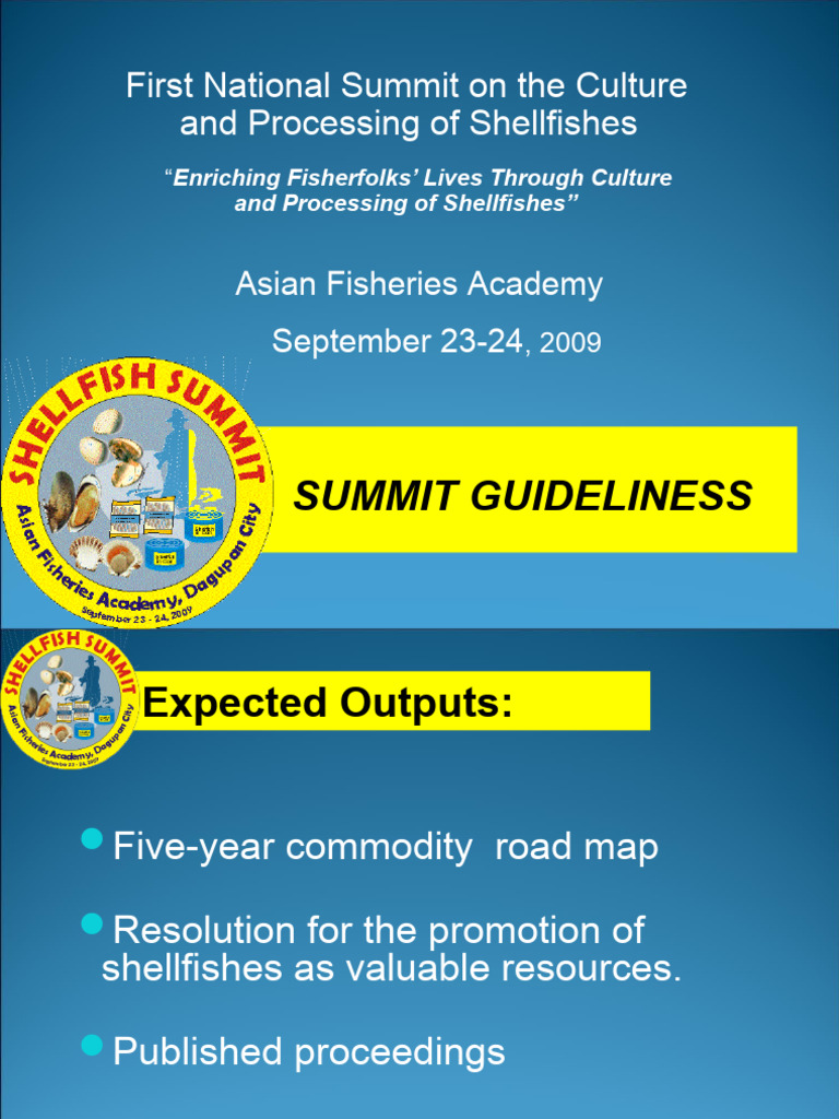 Shellfish Summit Ws Guidelines | PDF | Edible Fish | Fishing Industry