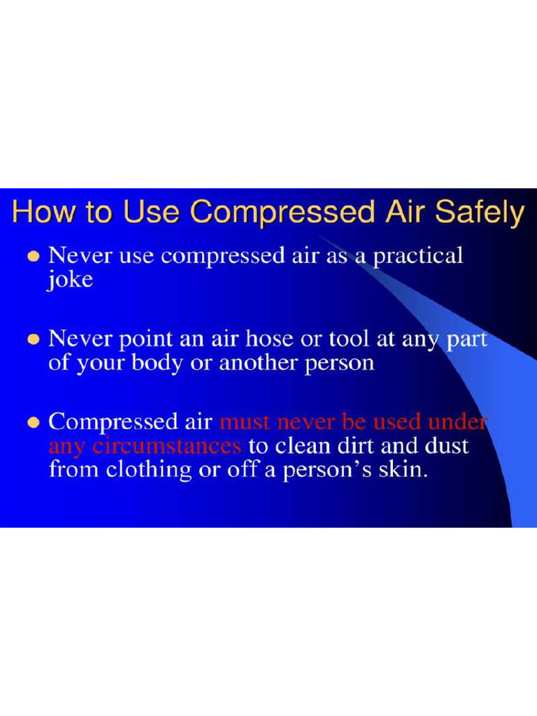How to use air comp safely pdf