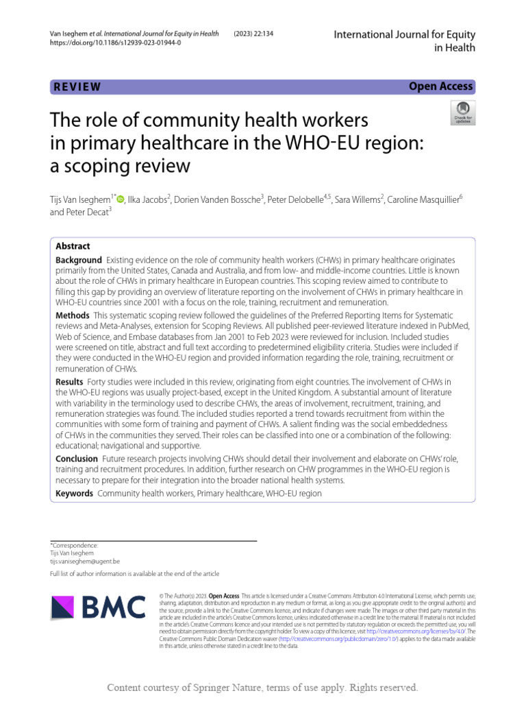 The Role of Community Health Workers in Primary He | Download Free PDF ...