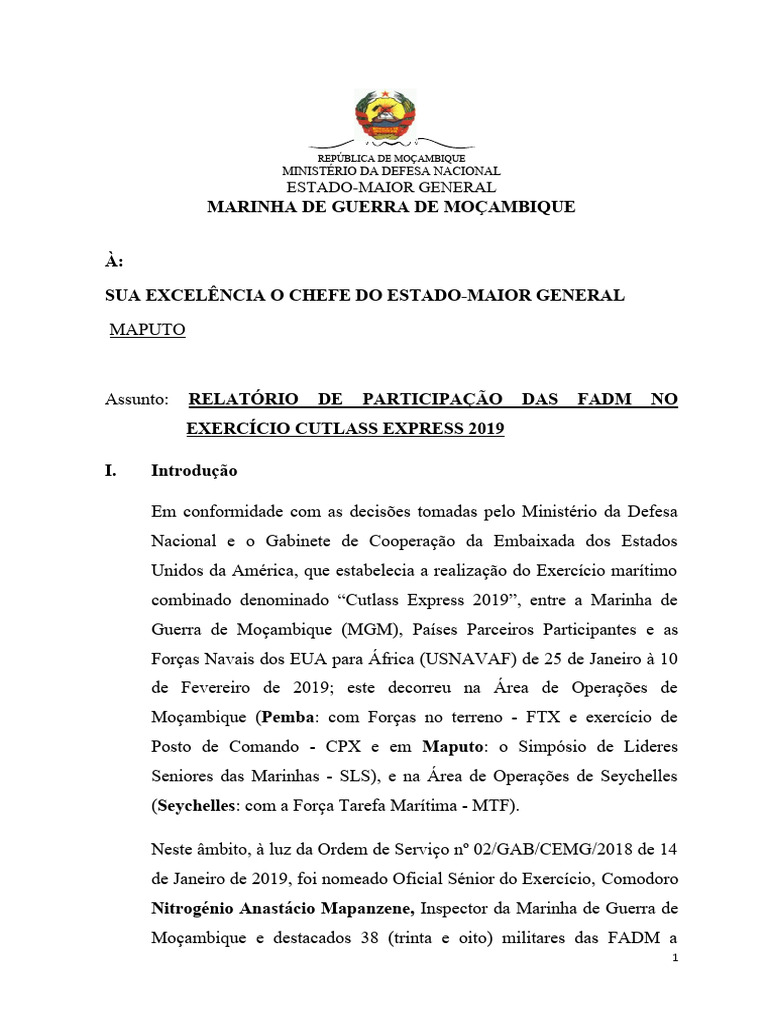 Relatorio final do exercicio cutlass express 2019 pdf oceanos