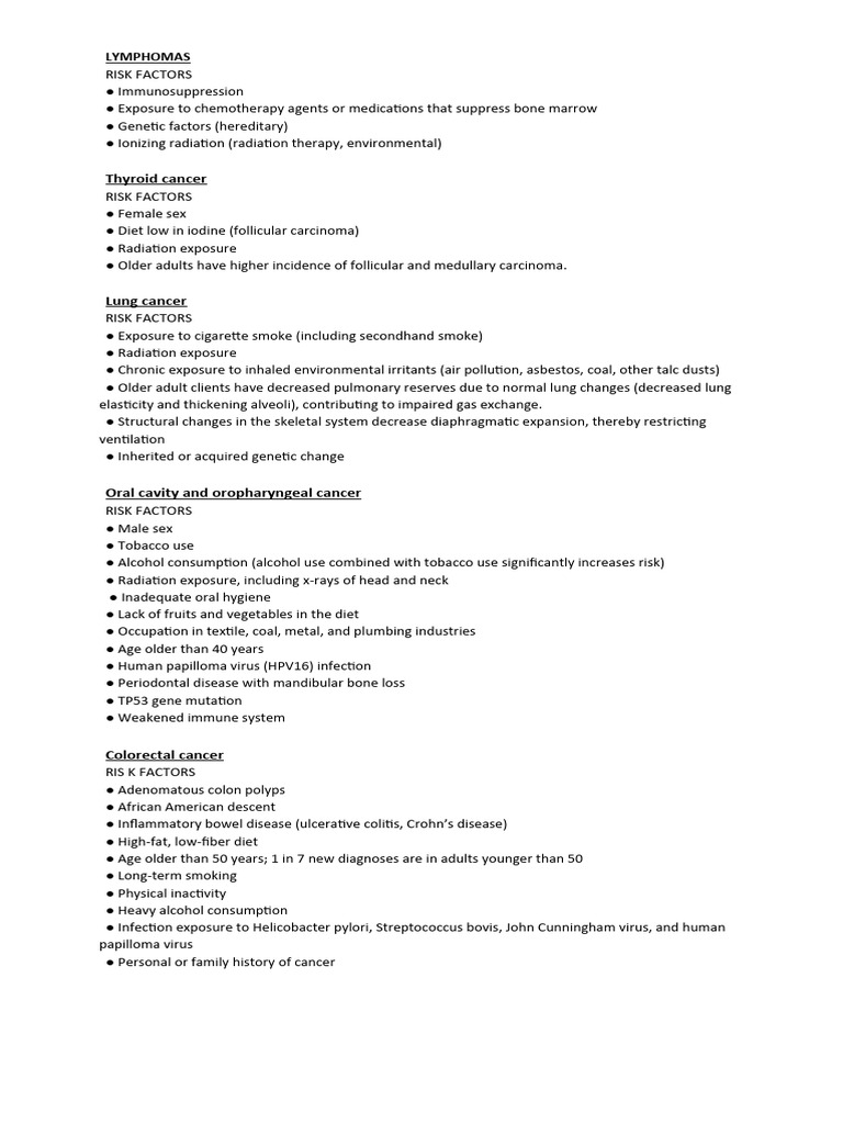 Cancer Risk Factors Ati | PDF | Cancer | Breast Cancer