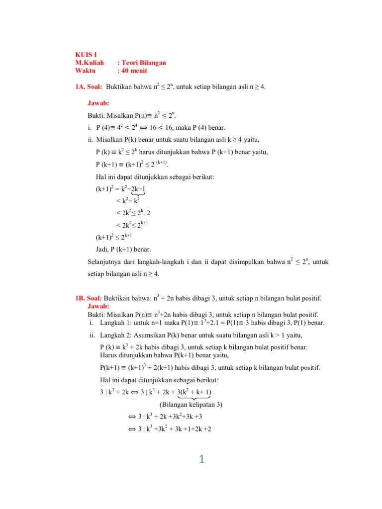 Contoh Soal Dan Jawaban Teori Bilangan Matematika Diskrit Soal Dan Jawaban