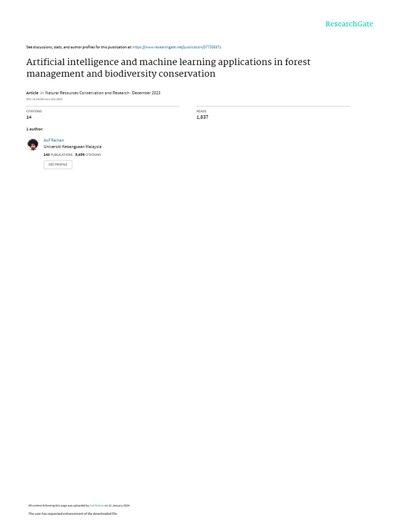 AI and ML in Forest Management & Conservation | PDF | Artificial ...