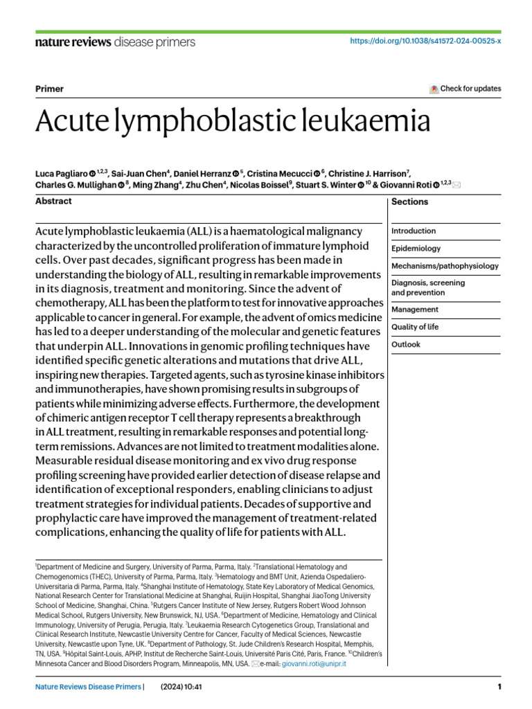 Advances in Acute Lymphoblastic Leukaemia | PDF | Leukemia | Thymus