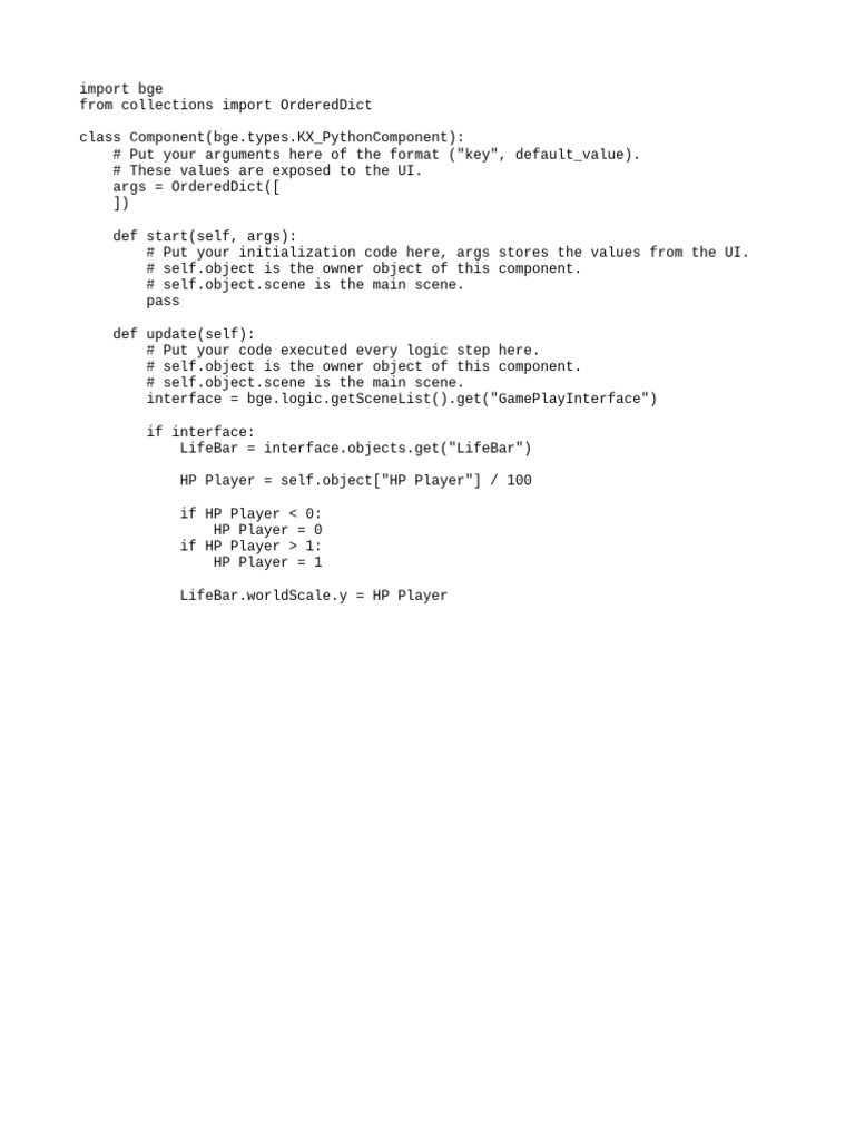 Game Life Bar Component Script | PDF | Computers