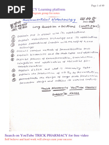 Biotechnology Unit 1 To 5 Important Questions With Solutions