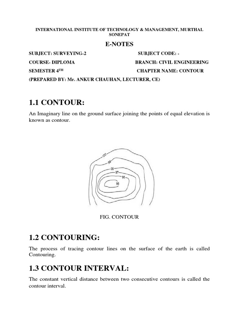 Understanding Contours in Surveying | PDF | Contour Line | Surveying