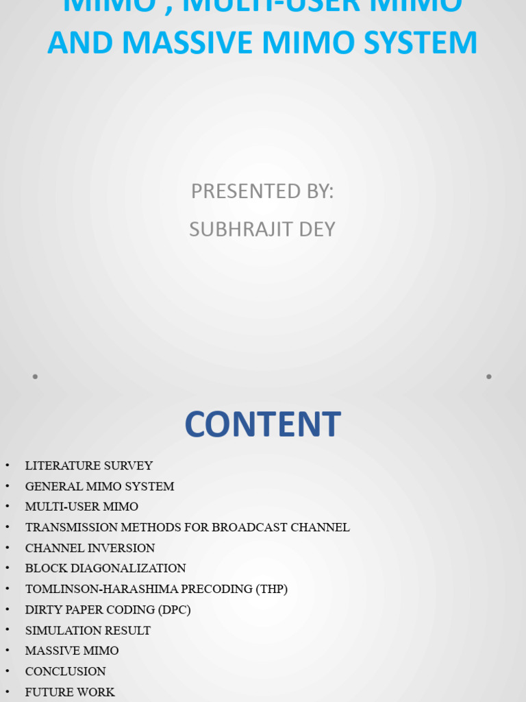 MIMO Systems: Techniques & Future Insights | PDF | Mimo ...