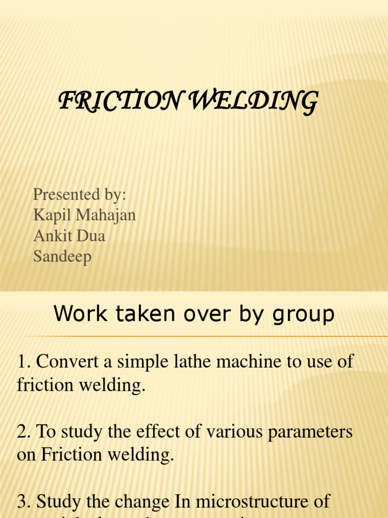 Friction Welding Process Overview | PDF | Young's Modulus | Welding