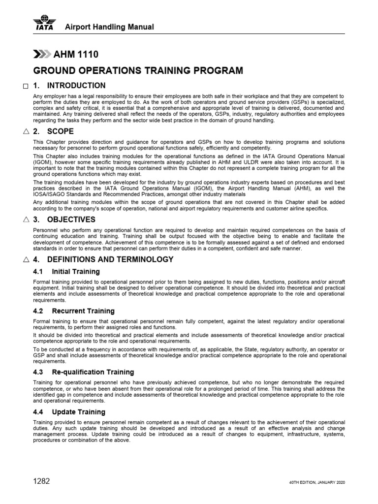 AHM 1110 Ground Operations Training Guide | PDF | Employment ...