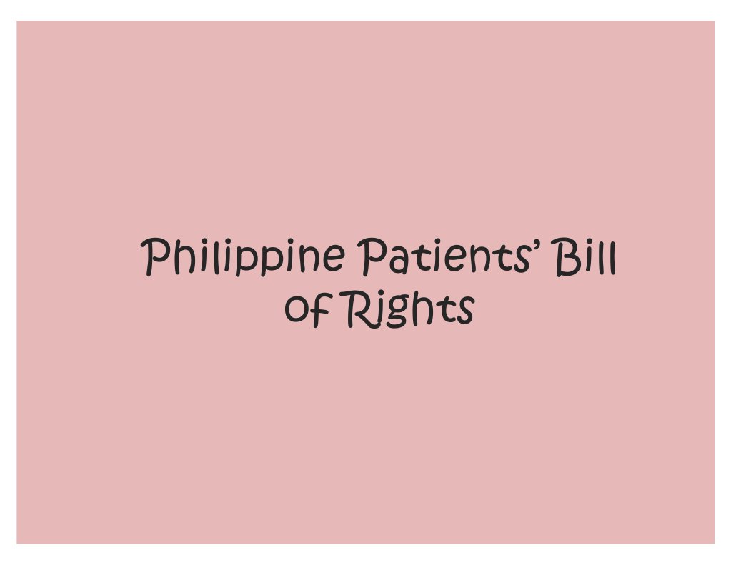 Filipino Patients' Bill of Rights | PDF | Social Science | Law