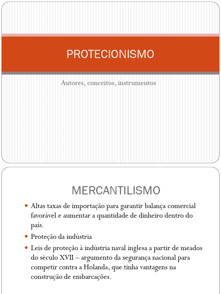 PROTECIONISMO | PDF | Protecionismo | Comércio internacional
