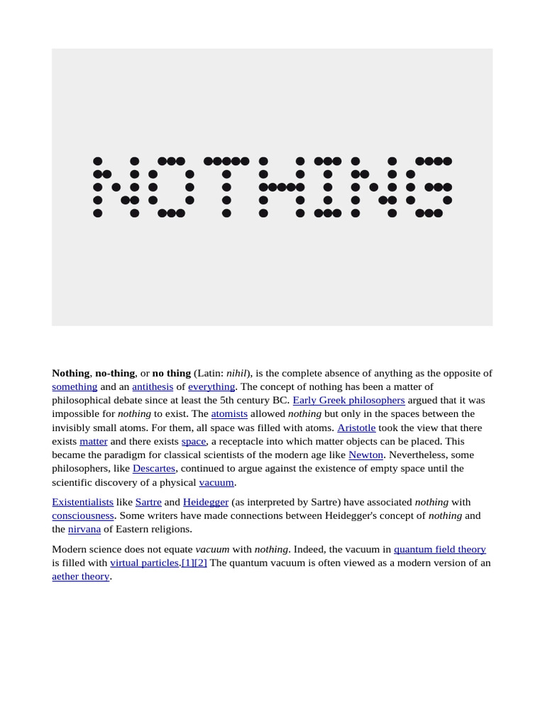 The Philosophy of Nothingness Explained | PDF | Nothing | Metaphysics