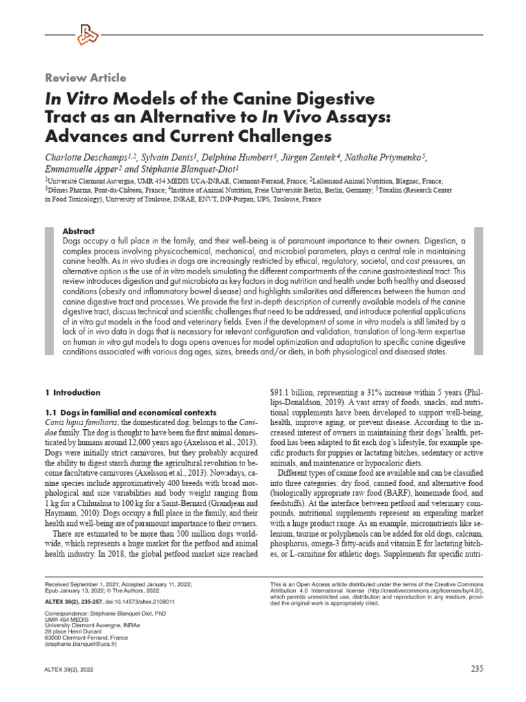 invitro canine model Download Free PDF Gastrointestinal Tract