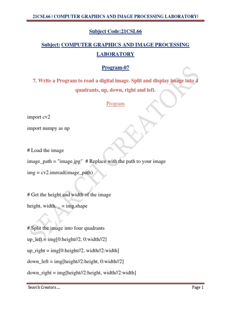 Search Creators CG LAB Program-07 | PDF | Software | Computer Engineering
