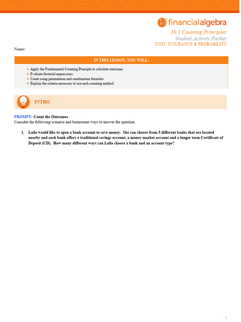 Student packet 10 1 counting principles 4 1 download free pdf