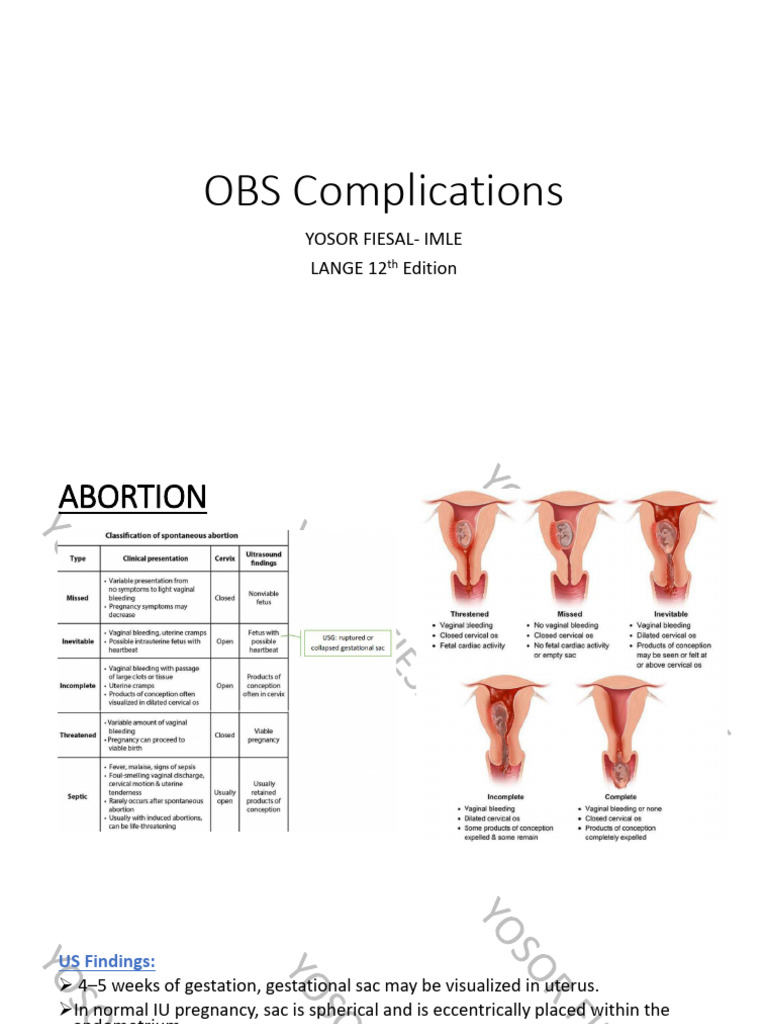 OBS Complications YOSOR PDF | PDF | Childbirth | Preterm Birth