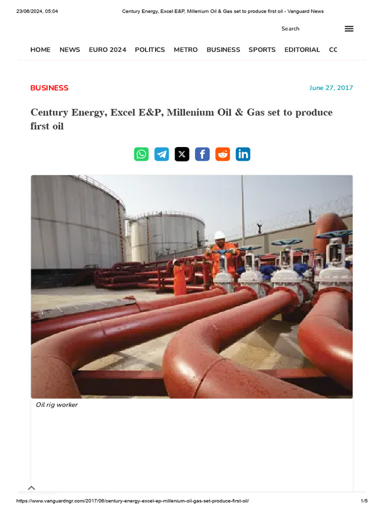 Century Energy Excel E P Millenium Oil Gas Set To Produce First Oil