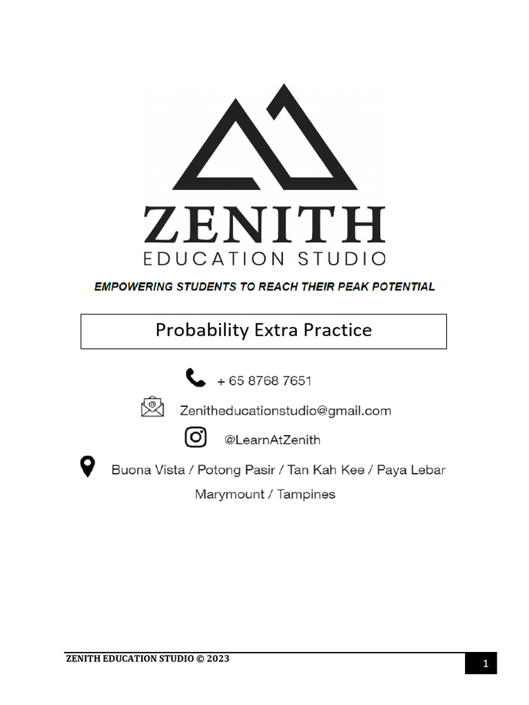 Probability Practice Problems | PDF | Probability | Applied Mathematics