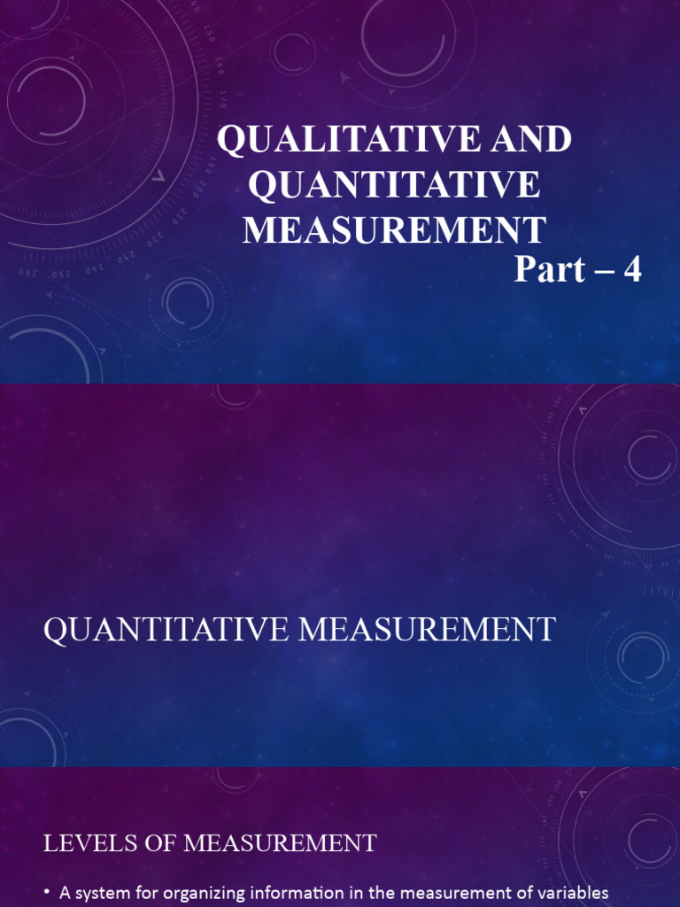 Levels of Quantitative Measurement | PDF | Cost Of Living | Level Of ...