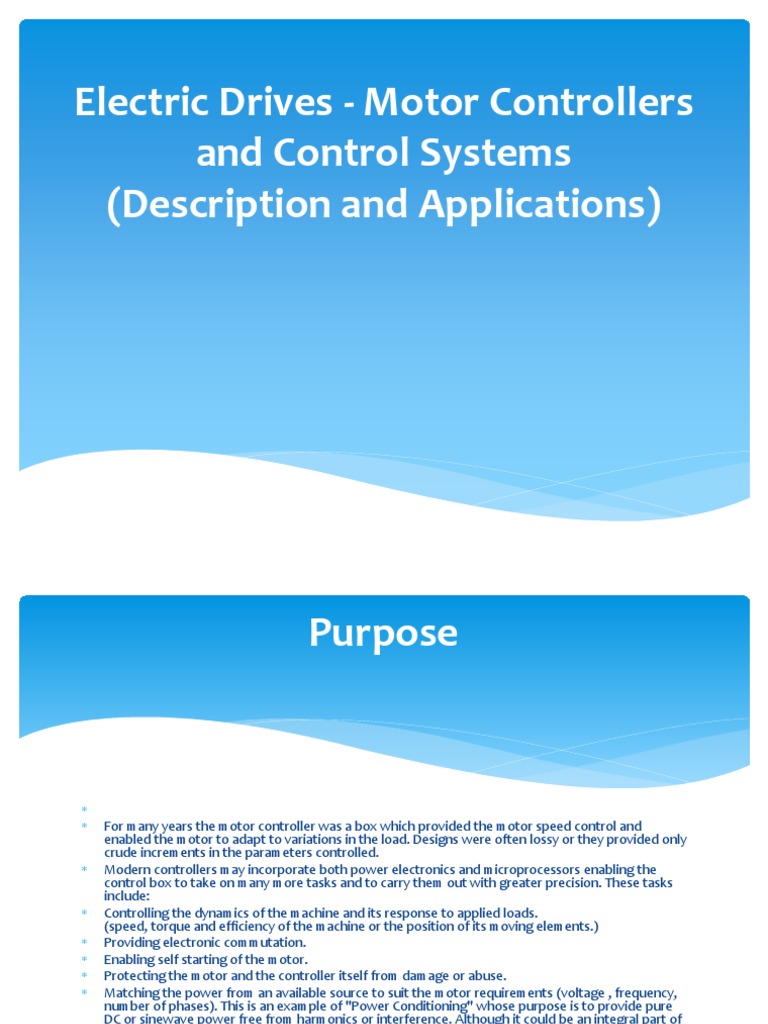 Electric Drives - Motor Controllers and Control Systems | PDF ...