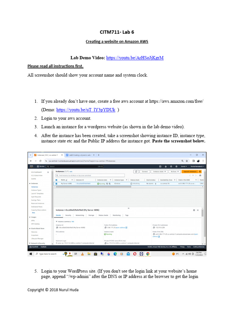 Lab6-Creating A Dynamic Website On Amazon AWS | PDF | Computers