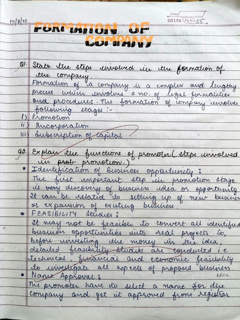 Chapter 2 B.ST (Formation of A Company) | PDF