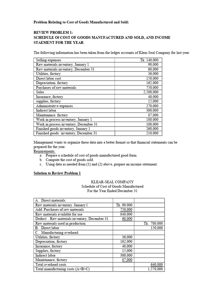2b Problem On Cost of Goods Sold | PDF | Cost Of Goods Sold | Inventory