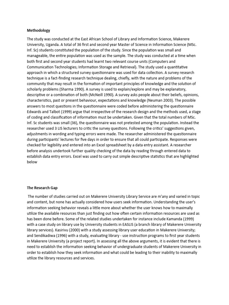 Methodology Pdf Survey Methodology Questionnaire