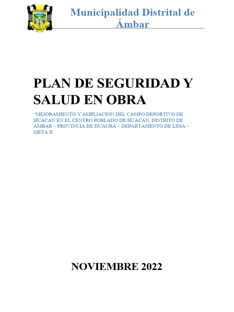 Plan de Seguridad y Salud en Obra | PDF | Planificación | Seguridad y ...