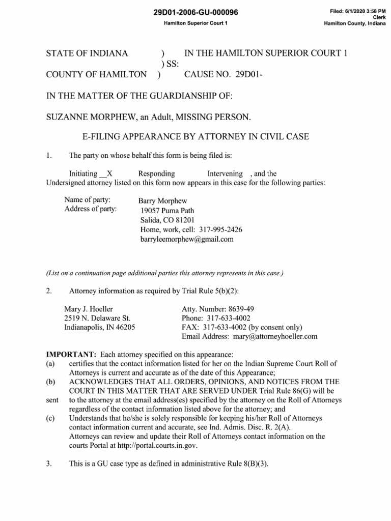 In The Matter of The Guardianship of Suzanne Morphew | PDF