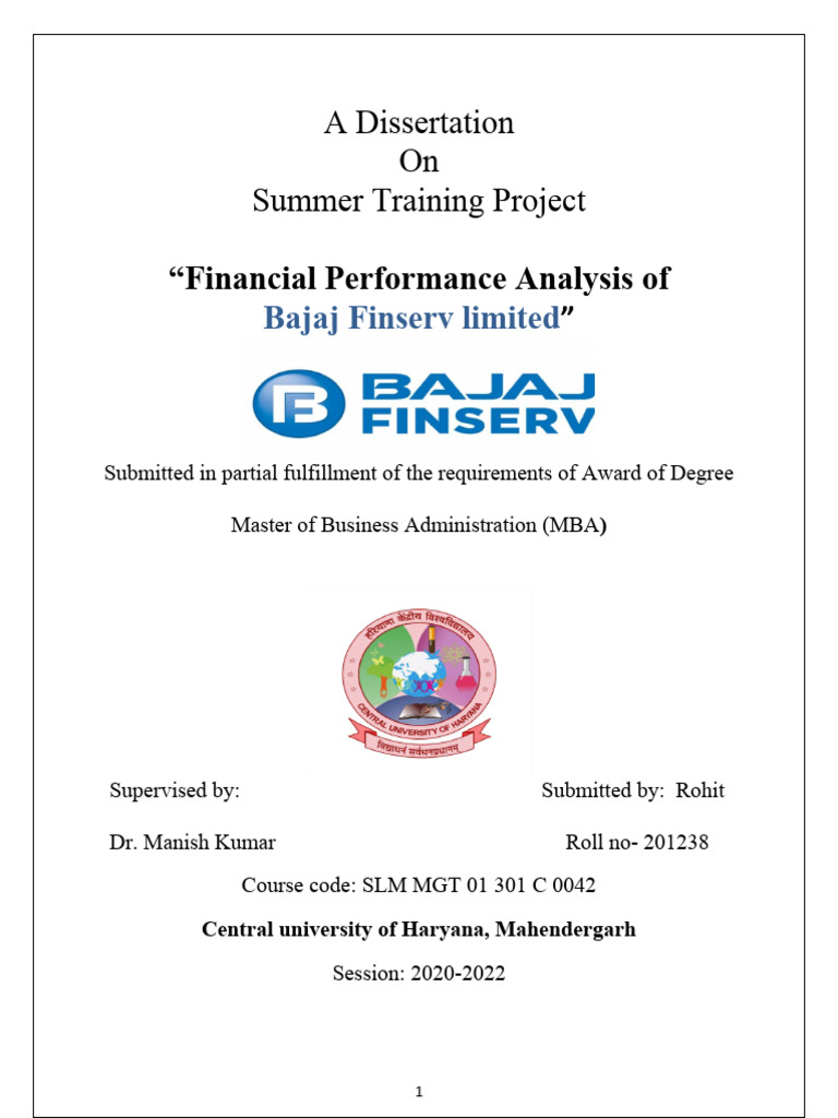 Financial Performance of Bajaj Finserv Analysis | PDF | Equity (Finance ...
