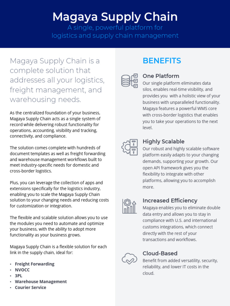 Magaya Supply Chain Overview | PDF | Logistics | Warehouse