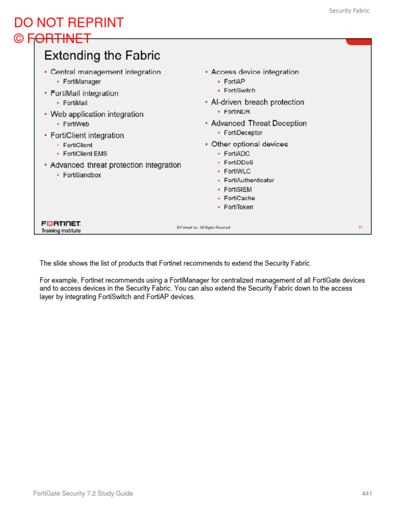 Extending FortiGate Security Fabric 7.2 | PDF | Network Topology ...