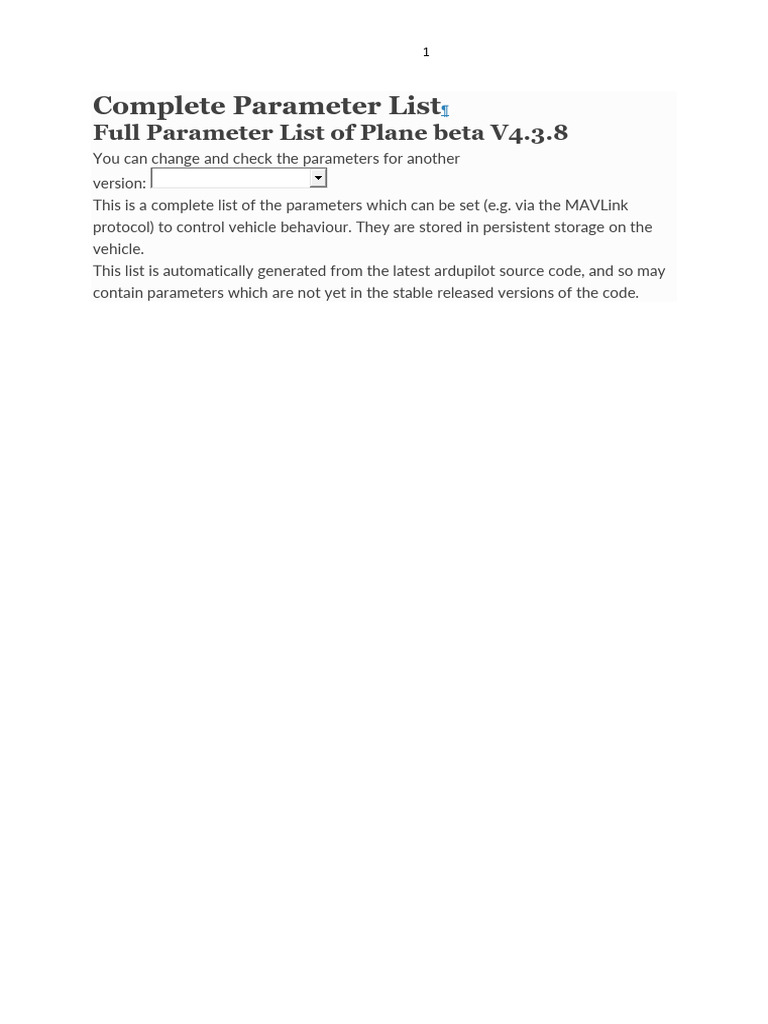 Complete parameter list for plane pdf takeoff landing gear