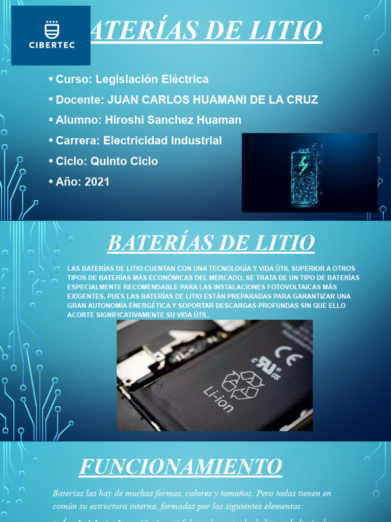 Ventajas y desventajas de baterías de litio | PDF | Batería de iones de ...