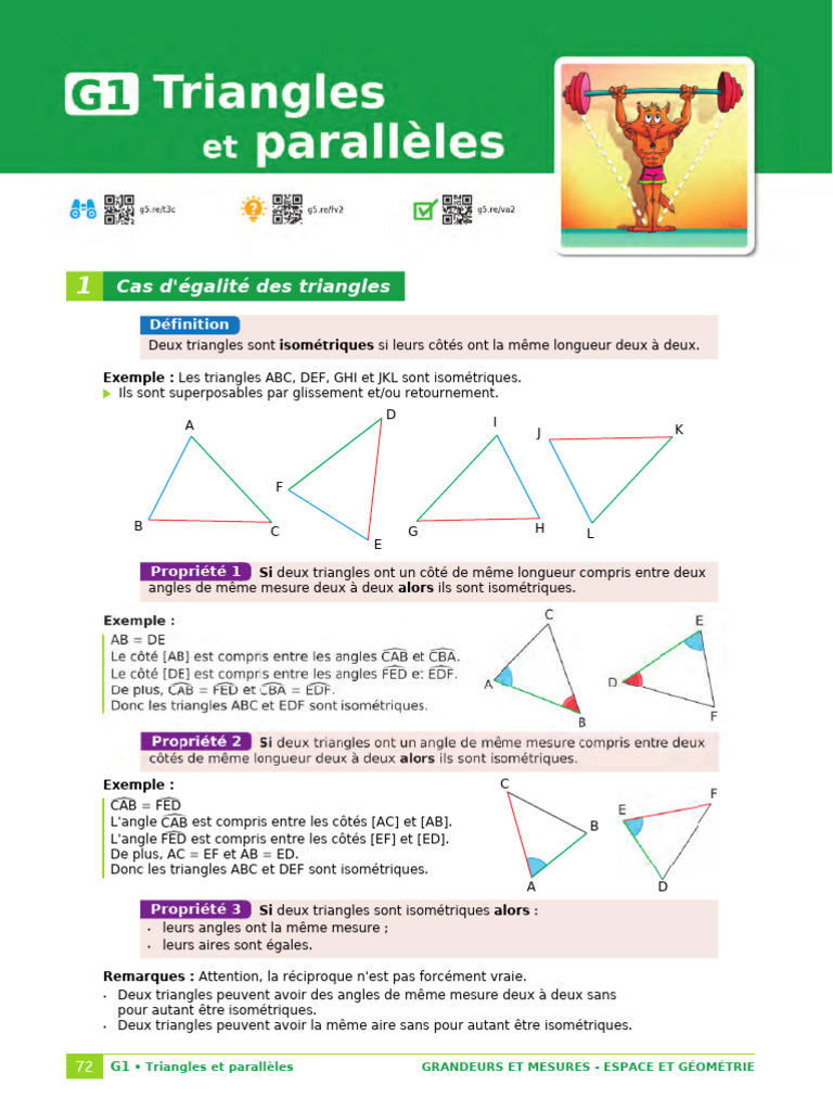 Cas d'égalité des triangles | PDF | Triangle | Géométrie