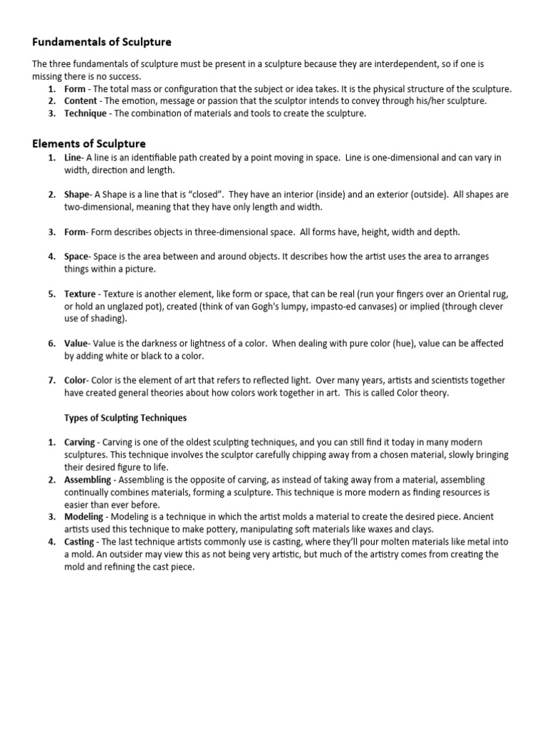 EXPLORE THE BASICS OF SCULPTURE visual data 6