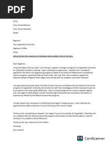 APPLICATION FOR CHANGE OF PROGRAM SAMPLE - KenMo