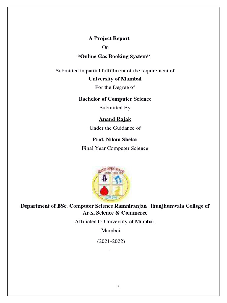 Online Gas Booking System Project Report | PDF | Software Testing ...