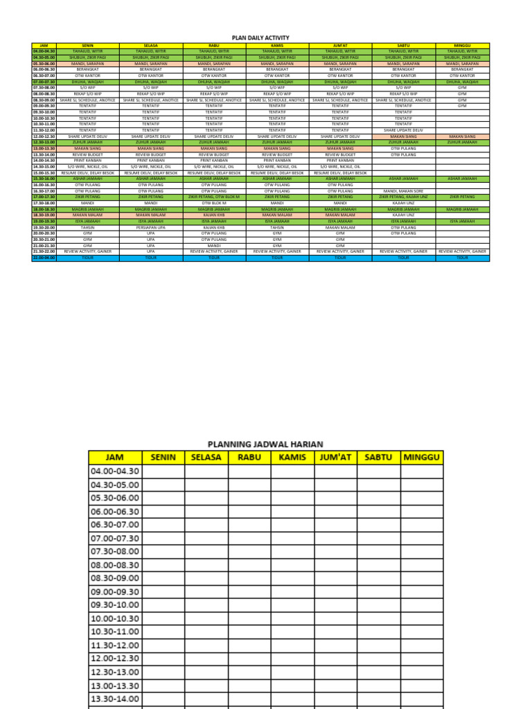 Muslim Daily Routine Schedule | PDF