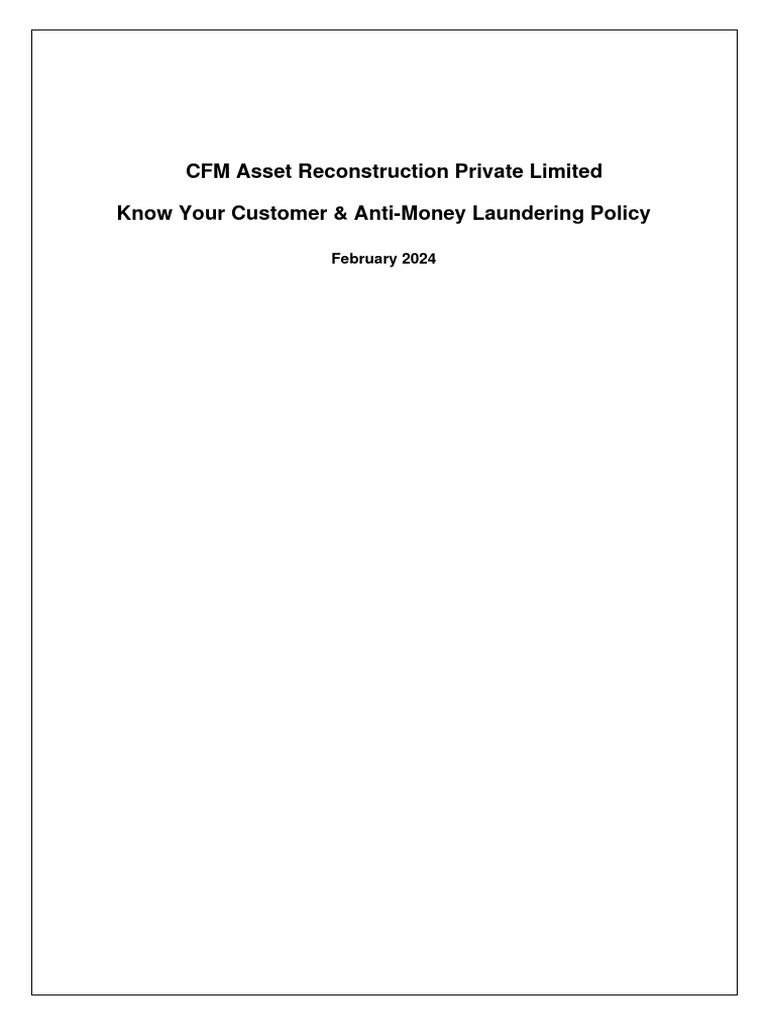 Kyc & Aml Policy-Feb 2024 | Download Free PDF | Business