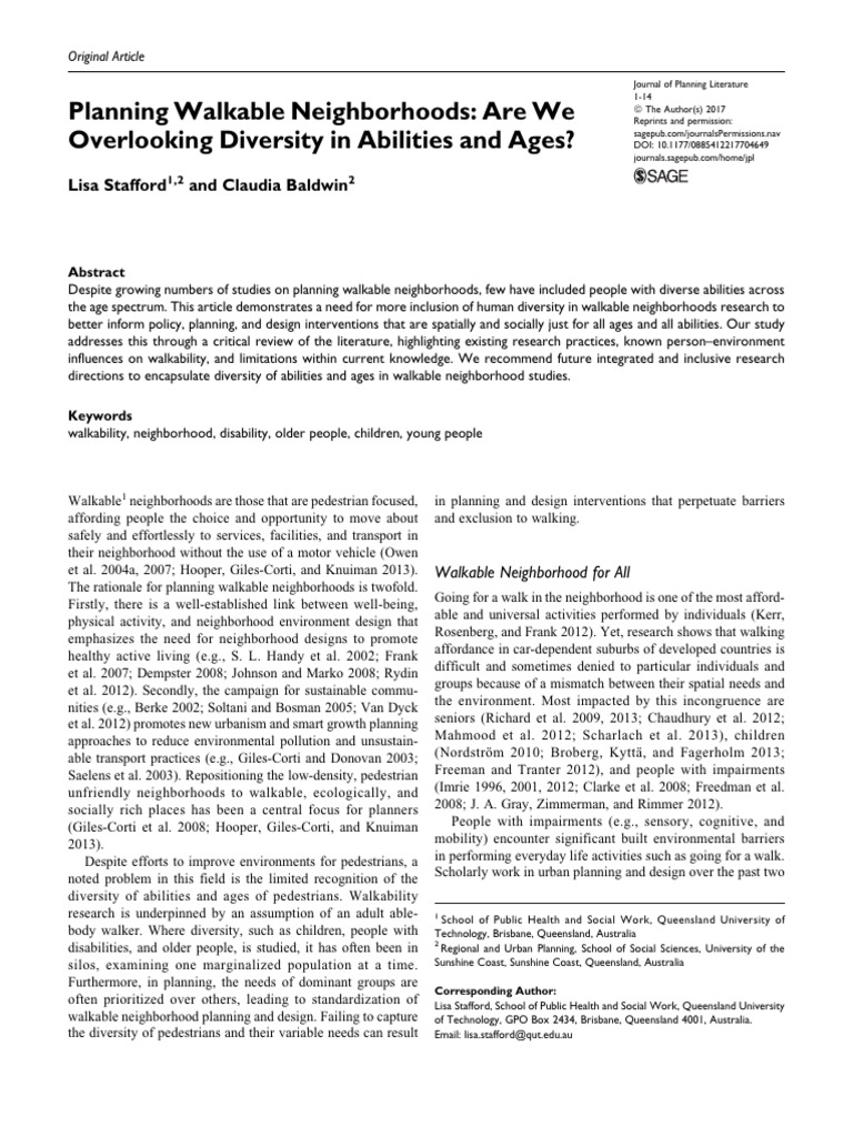 Inclusive Walkability in Neighborhoods | PDF | Disability | Built ...