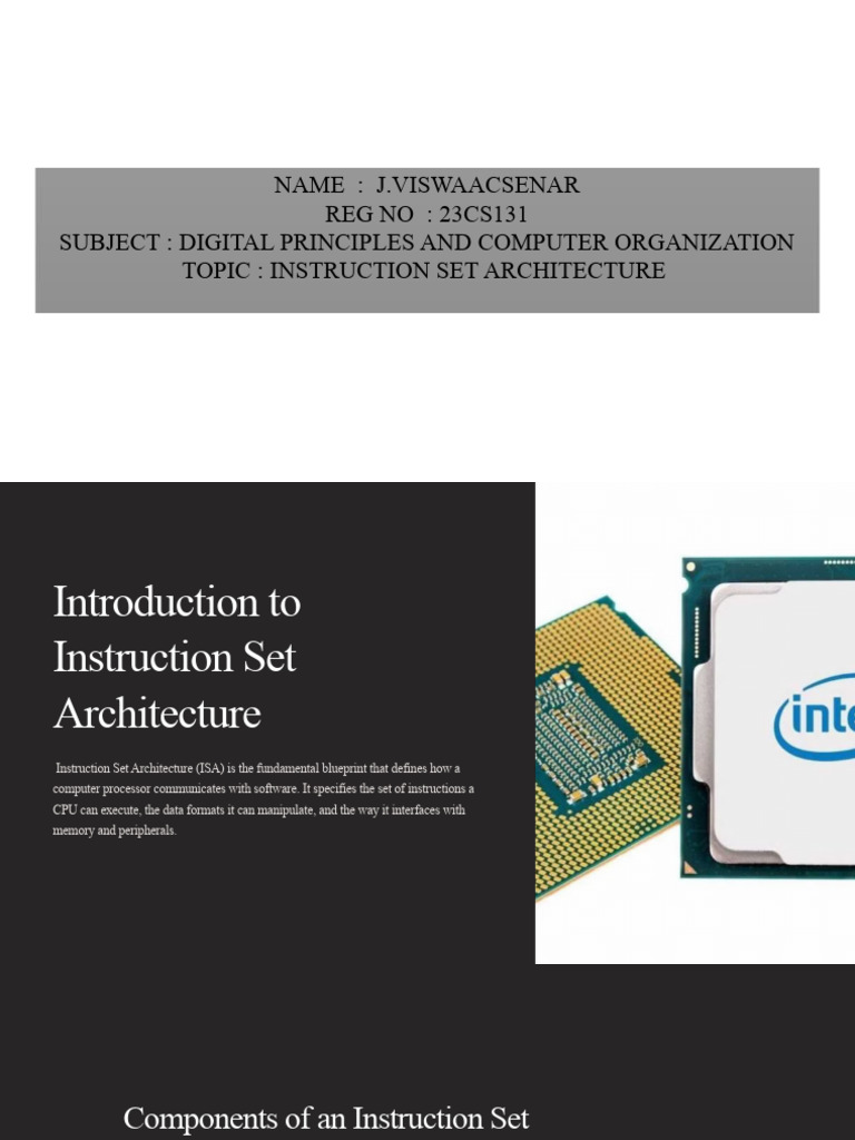 Introduction To Instruction Set Architecture - PPTX 20240527 211717 ...