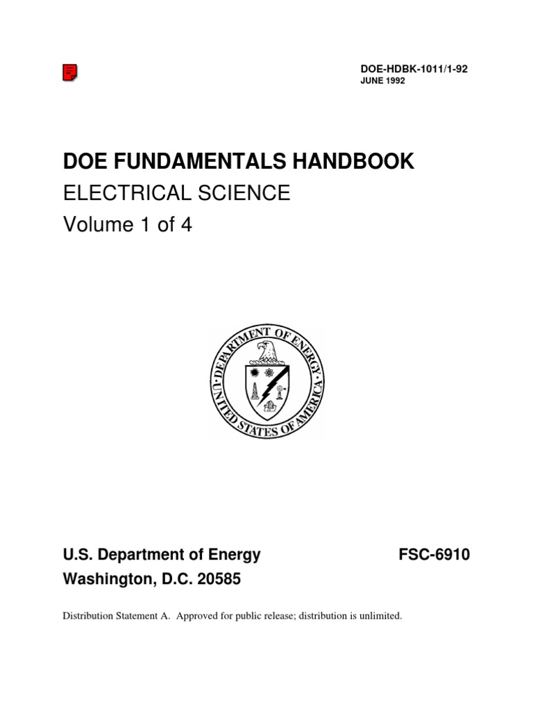 DOE Fundamentals Handbook, Electrical Science, Volume 1 of 4 PDF